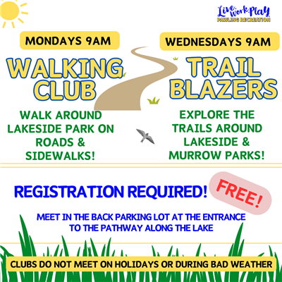 Walking Club & Trailblazers Club flyer