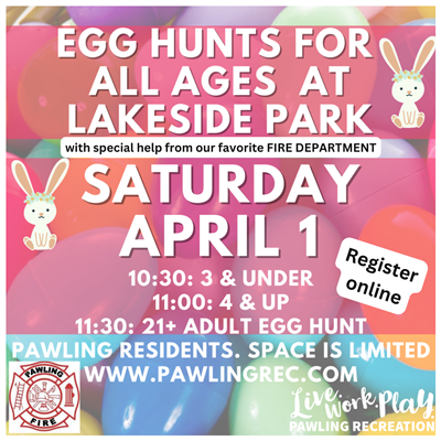 Pawling Recreation: Egg Hunts at Lakeside Park