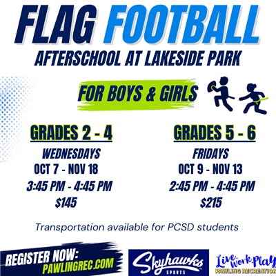 Fall 2026 flag football flyer