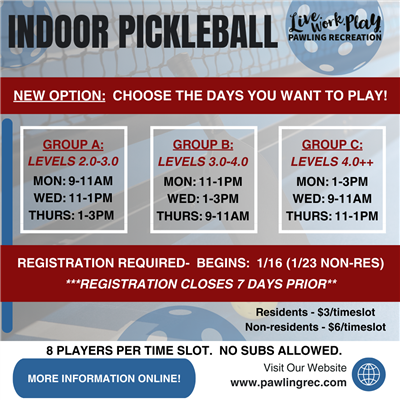 Pickleball flyer- Feb-April 2026 Pickleball flyer- Feb-April 2026