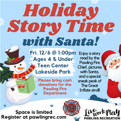 Holiday story time with santa flyer- english