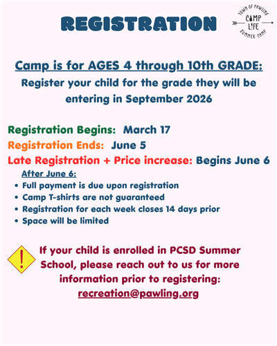 Camp Registration Info