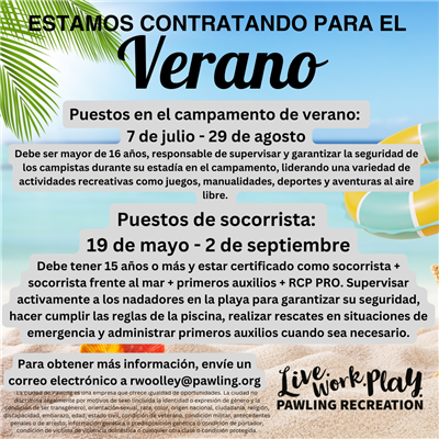 SUMMER EMPLOYMENT SPANISH