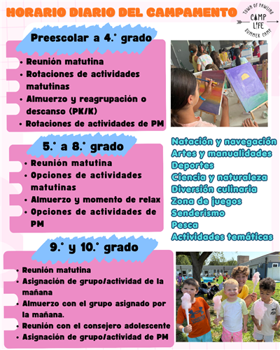 2026 Camp Schedule (Spanish)