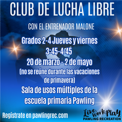 Wrestling Club flyer- Spanish (Spring 2025)