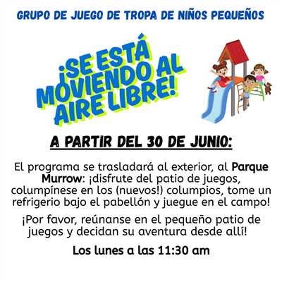 Toddler flyer- move to Murrow- Spanish