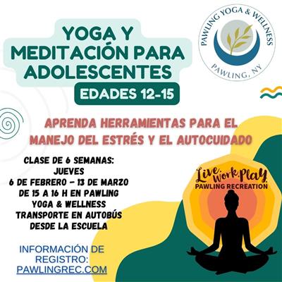 Yoga & Meditation for teens flyer- Spanish