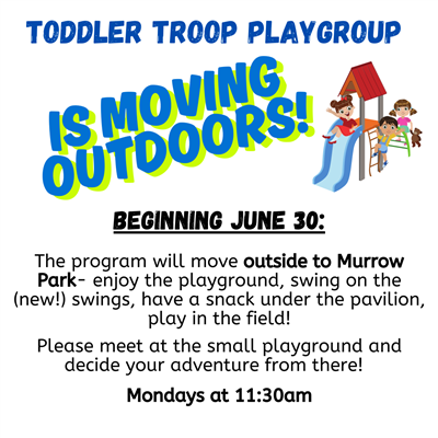 Toddler flyer- move to Murrow Toddler flyer- move to Murrow